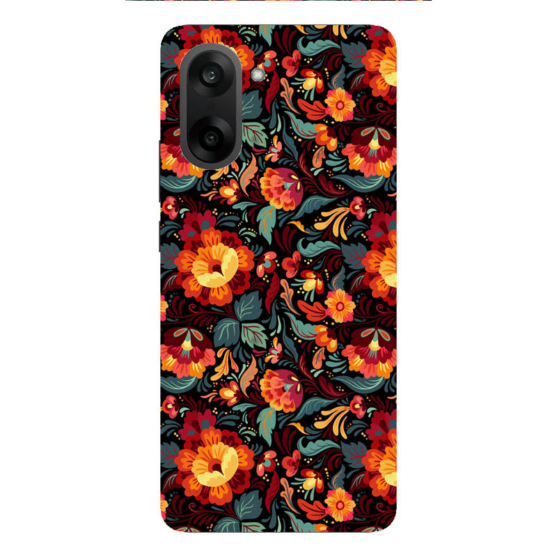 Oneplus Nord CE 5 Orange flowers Transparent Silicone TPU Θήκη